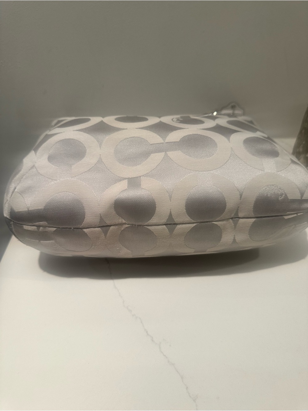 Coach Kristin Optic Light Grey Signature Hobo Bag with Removable Strap & 2 tags - Picture 9 of 15